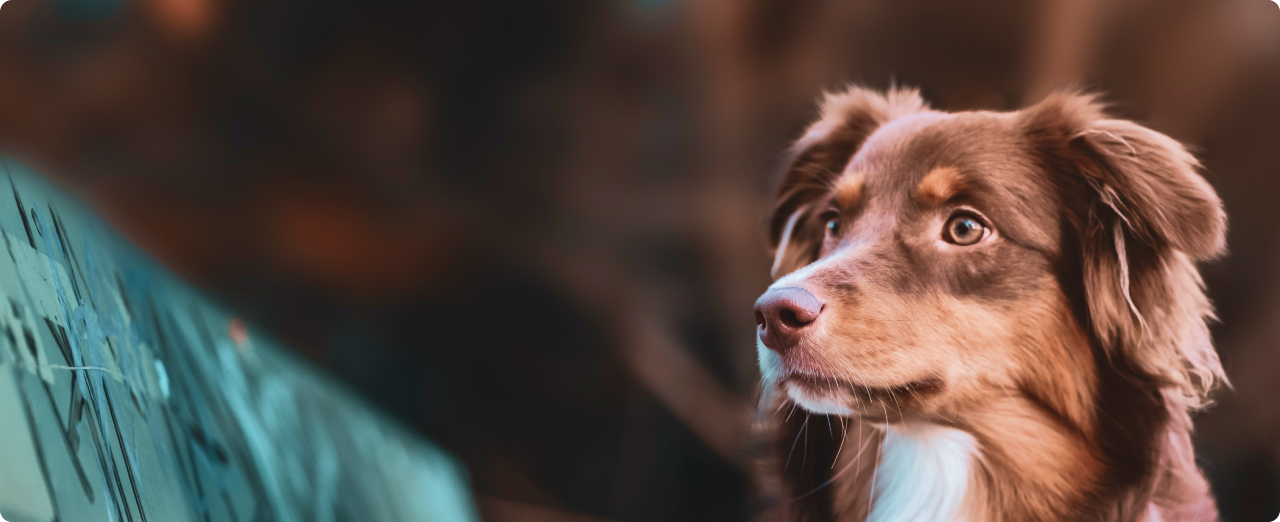 imagem de um cachorro, no parque brincando