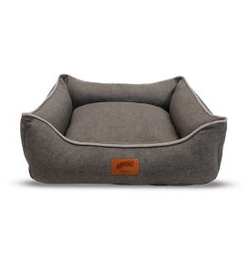 Cama pet cinza com bordas acolchoadas Baw Waw